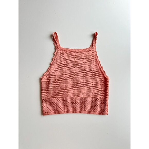 Aritzia Tops - NWOT Aritzia WILFRED Sunset Grapefruit Coral Cotton Knit Sweater Tank, Size M
